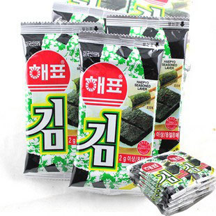  韩国进口 原装进口 海牌 烤海苔2g*10/包 紫菜片 海苔卷