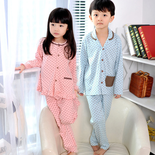  儿童睡衣 男孩 女童宝宝家居服套装春夏新款童装100%纯棉长袖