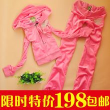 天鹅绒运动套装 女款春装卫衣套装 包邮 皇冠 大码 春秋 休闲套装