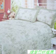 媲美可利尔 一丝浓 绿萝精品竹纤维凉席三件套 清风竹韵