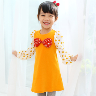  ESBEELI 童装女童韩版秋装新款 儿童休闲长袖连衣裙