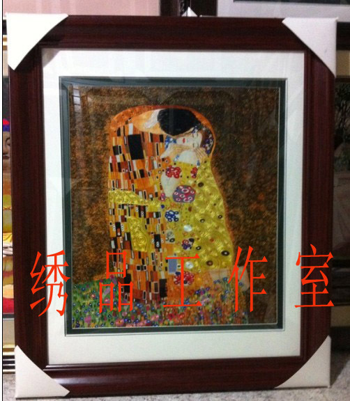 克里姆特西方油画手工刺绣 乱针绣 吻 汴绣成品 别墅挂画时尚装饰在类目 居家布艺, 刺绣套件, 苏绣中 - 来自Buy2taobao.com提供专业的淘宝代购服务