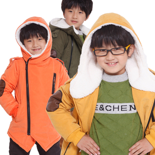  清仓特价！儿童棉衣男童冬装棉袄棉服外套 宝宝加厚羊羔绒中长款