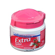 美国进口 Extra益达清爽草莓木糖醇健齿口香糖 54粒 75g(120)