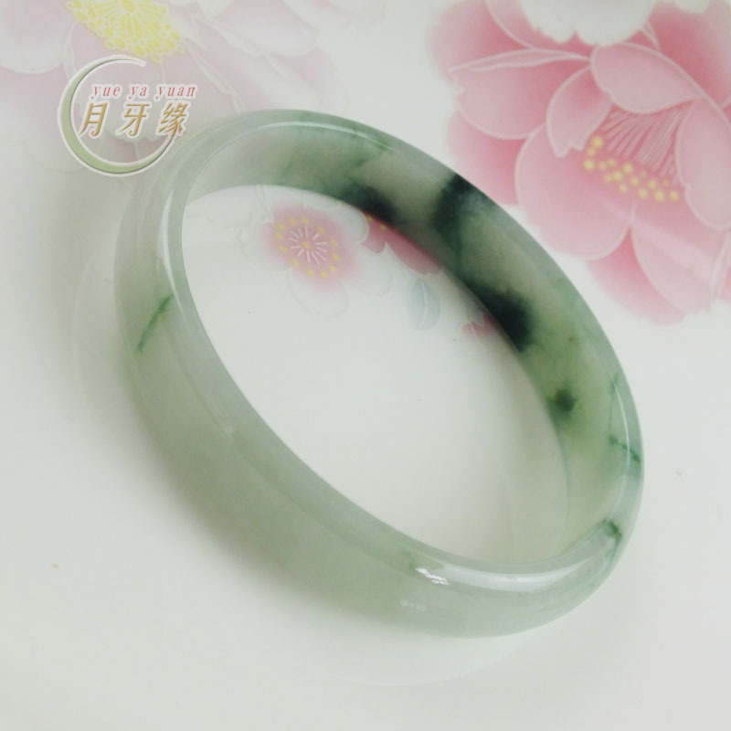 月牙缘 缅甸玉器 A货翡翠手镯 天然翡翠飘花玉镯贵妃镯2031带证书 月牙缘 缅甸玉器 A货翡翠手镯 天然翡翠飘花玉镯贵妃镯2031带证书