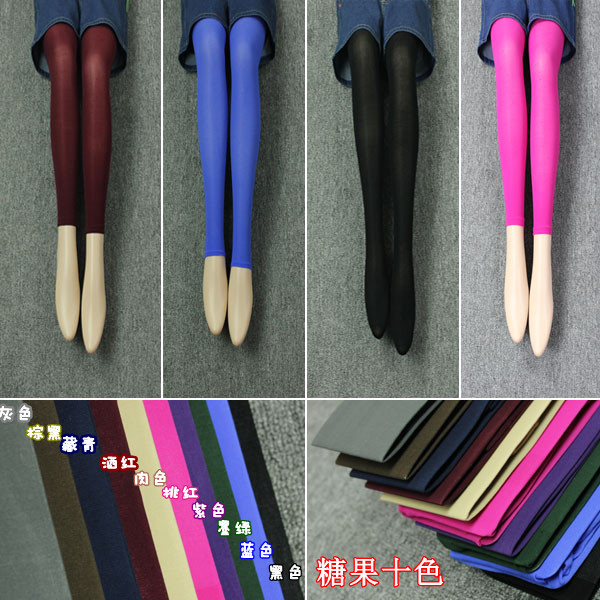 The thin colored candy-color thin section backing tights nine points socks with feet stockings pantyhose / foot socks, stockings 088