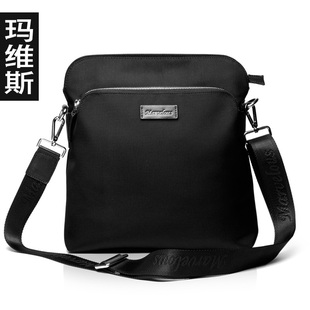  黑色牛津帆布男式包新款韩版竖款男士单肩包斜挎包商务小背包