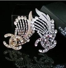 Europeos y americanos grandes CHANEL Chanel destello magnífico broche de diamantes con las aves de embalaje original, noble