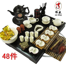 包邮 骨瓷茶具套装整套茶具特价实木茶盘功夫茶具 陶瓷茶壶盖碗