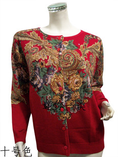 新品上衣中老年女装加大<em>加肥</em>版妈妈长袖<em>毛衣</em>秋