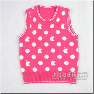  儿童学院风针织毛衣背心女童羊绒毛线马甲中大童毛衣针织特价