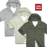 [D3-0313]男款UNIQLO正品速干面料带帽全拉练<span class=H>短袖T恤</span>男款