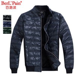  秋冬新款品牌男装加绒皮衣男韩版修身皮衣男士皮夹克加厚