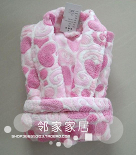 5折包邮 正品可人儿冬款珊瑚绒女式睡衣睡袍浴