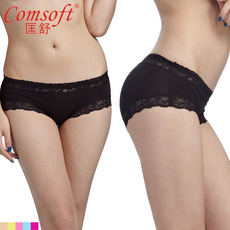 Трусы 5条包邮 comsoft女士内裤 竹纤维蕾丝女三角裤 女大码莫代尔内裤 c1232n027