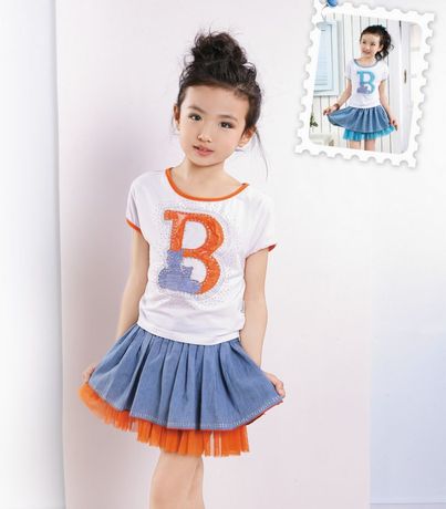 特价淘气贝贝夏款中大女童蝙蝠衫短袖T恤 公主