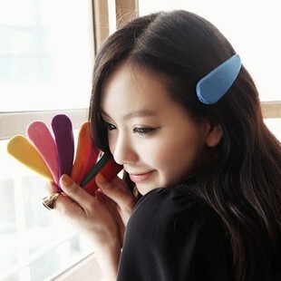  满9.9包邮8506义乌批发饰品金冠促销糖果色彩色BB夹发夹边夹顶夹