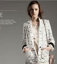现货 <span class=H>top</span><span class=H>shop</span>2011新款欧美英伦风纯色蕾丝西装女士直筒休闲西服