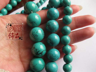  DIY水晶饰品手工配件材料 天然绿松石圆珠散珠子批发