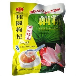  【10袋包邮】 湖北洪湖特产 家瑶 野生桂圆枸杞纯藕粉 400g赠40g
