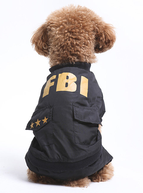 FBI小狗衣服秋冬装 四脚棉衣 泰迪宠物衣服 宠物服装