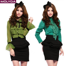 molyda 2012新款女装OL百搭褶皱短花苞裙半身裙西装包臀短裙C2246