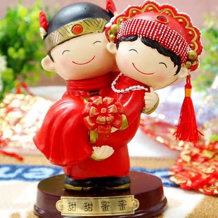 抱得美人归婚庆娃娃 创意结婚礼物新婚房装饰品时尚摆件送礼品