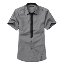 ROGOR MAN England summer men's casual short-sleeved shirt male short-sleeved shirt Slim Business Specials