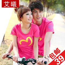 艾曦2012新款上衣韩版大码夏季情侣装夏装短袖修身印花T恤女装