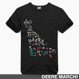 【5折】DEERE MARCHI 莱卡时尚玩味图案男士短袖T恤 DM119黑