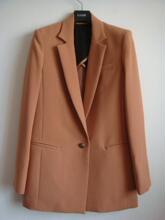 2011出口韩国原单品牌女装可挽袖淡粉色休闲直筒西装西服外套