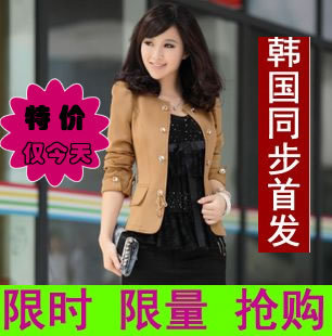  春秋新款女装韩版时尚OL短外套短款小西服 修身女士西装衣服