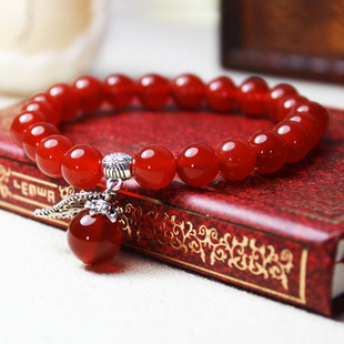 天然红玛瑙手链...