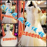 韩式宫廷蕾丝婚纱复古蕾丝鱼尾婚纱礼服qw693698