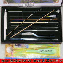 包邮专业采耳工具套装传统掏耳专用含马尾鸡毛棒音针鹅毛棒掏耳勺