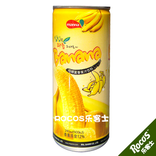  B韩国进口饮料吗哪富 (香蕉果肉)果汁饮料240ml 听装[350]