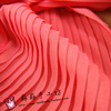 夏天布料橙红色风琴褶百褶压皱雪纺欧美范衬衫(范，衬衫)裙子纺织面料