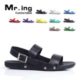 Mr.ing 2012春夏新款 时尚炫彩糖果色头层牛皮男士凉鞋 T329