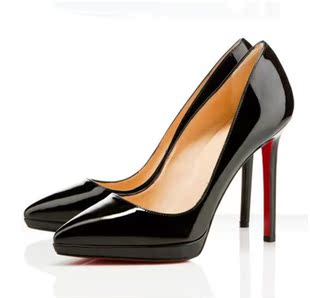  新款欧美经典潮流风范 性感尖头漆皮高跟防水台红底鞋女婚鞋