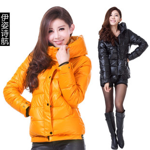  新款冬装韩版外套皮衣加厚羽绒棉衣女装短款棉服黑白色小棉袄