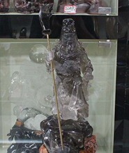 天然茶水晶关公摆件 公司开业乔迁 祝寿 生日礼品礼物