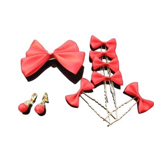  新娘头饰婚礼结婚头饰 三件套蝴蝶结发饰 新娘发簪 四色入 3165