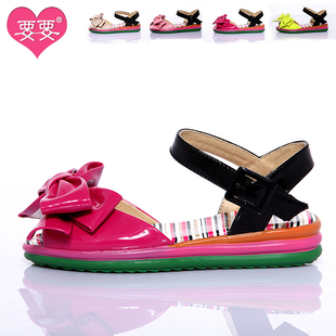  童鞋 女童鞋凉鞋 韩版新款单鞋皮鞋儿童鞋夏季皮鞋鱼嘴公主鞋