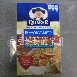  美国直递QUAKER桂格即食燕麦片多种口味398g内含10包 保护心脏