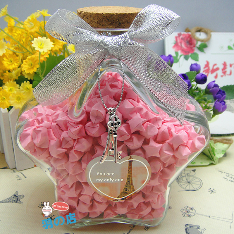 Selling 520 Pink star finished product Five-pointed star Glass suit Folded stars Tanabatain the Home accessories , Creative Jewelry , Lucky/Bottle category - from Buy2taobao.com to provide professional Taobao agent buy service