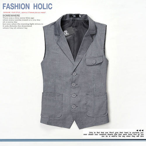 <em>马甲</em>,新款日系主流男<em>马夹</em> 横纹金属<em>双排扣</em>可拆