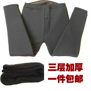  包邮冬季新款男士保暖裤加厚加绒加肥加大护腰打底裤棉裤男北方穿