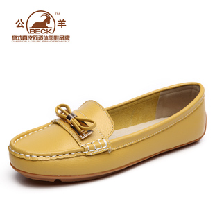  公羊BECK 新品女式皮鞋平底鞋平跟鞋女鞋妈妈鞋舒适真牛皮 21291