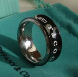 黑钛戒指tiffany镀925纯银戒指男士戒指男戒韩国个性指环男戒子男
