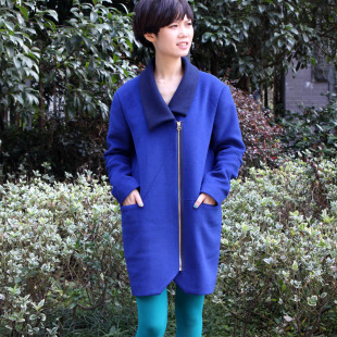  女式长款毛呢外套大衣风衣秋冬新款欧美英伦复古保暖外套宽松女装